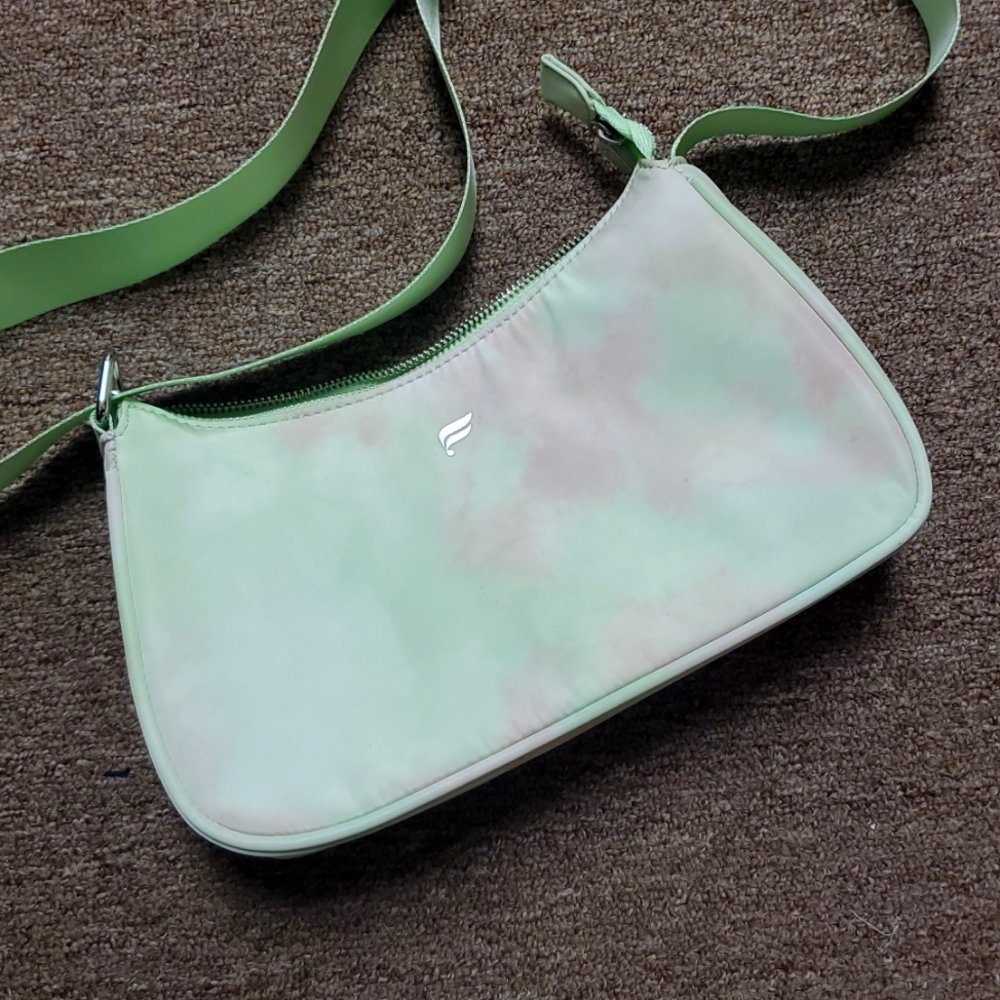 Fabletics MZ Mini Shoulder Bag Aloe Ethereal Tie-Dye Print Adjustable Strap